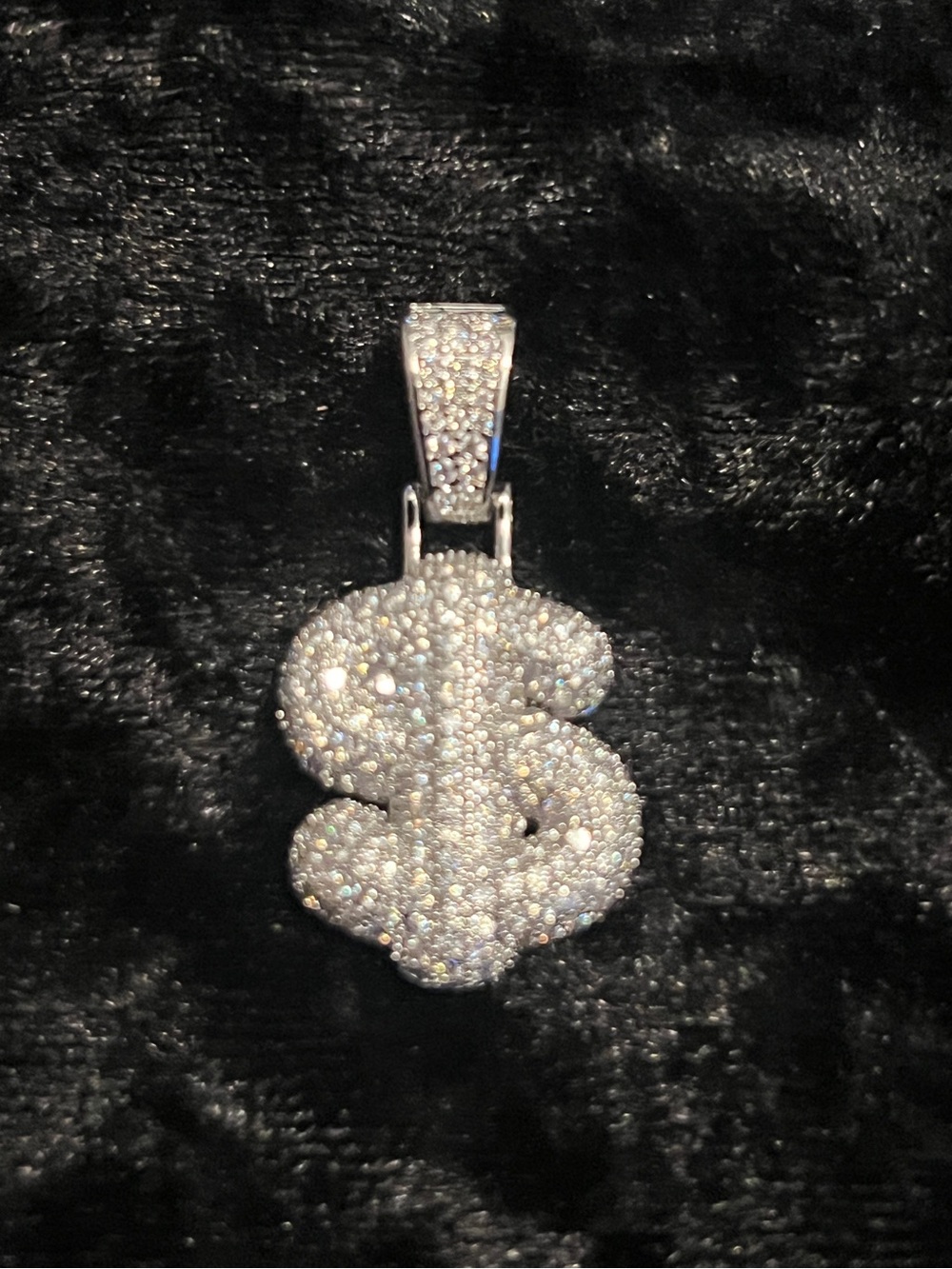 Silver Dollar Sign Pendant